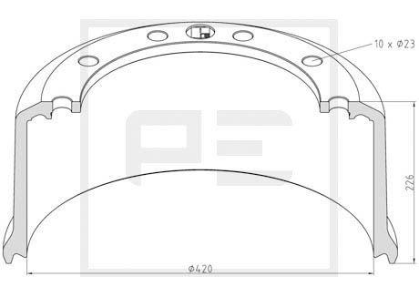 PE AUTOMOTIVE Piduritrummel 046.698-00A